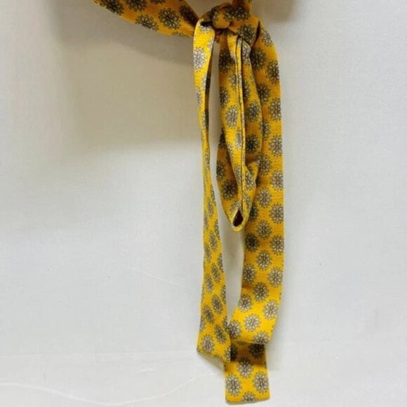 june & hudson Summer Top Women's Small Yellow Floral Open Front Tie Wrap Blouse - Picture 4 of 11